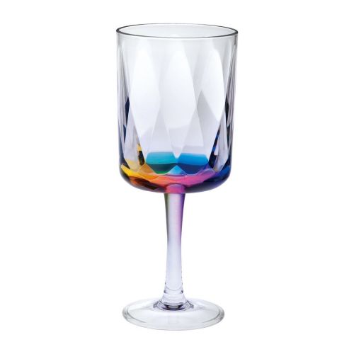 Rainbow Diamond Plastic Wine Glasses Set of 4 (16oz), BPA Free Acrylic Wine Glass Set, Unbreakable Red Wine Glasses, White Wine Glasses Rainbow Diamond Plastic Wine Glasses Set of 4 (16oz), BPA Free Acrylic Wine Glass Set, Unbreakable Red Wine Glasses, White Wine Glasses