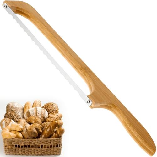 Jetcloudlive Wooden Bread Bow Knife, 15.7" Serrated Bagel Knife Sourdough Cutter Fiddle Bow Bread Slicer Knife for Homemade Bread, Premium Stainless S Jetcloudlive Wooden Bread Bow Knife, 15.7" Serrated Bagel Knife Sourdough Cutter Fiddle Bow Bread Slicer Knife for Homemade Bread, Premium Stainless S