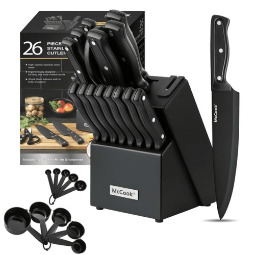 McCook MC701 Dishwasher Safe Black Knife Sets, 26 Pcs McCook MC701 Dishwasher Safe Black Knife Sets, 26 Pcs